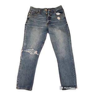Aeropostale Women’s distressed denim blue jeans button enclosure Size 10